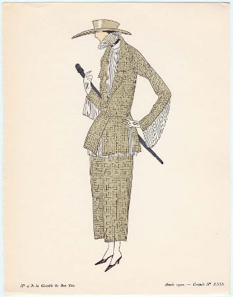 "Costumes Tailleur de Fantaisie," croquis XXIX from Gazette du Bon Ton, Volume 1, No. 4