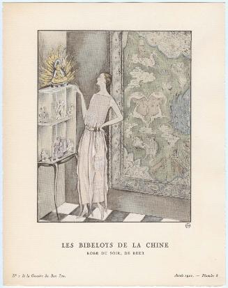 "Les Bibelots de la Chine - Robe du soir, de Beer," plate 8 from Gazette du Bon Ton, Volume 1, No. 1