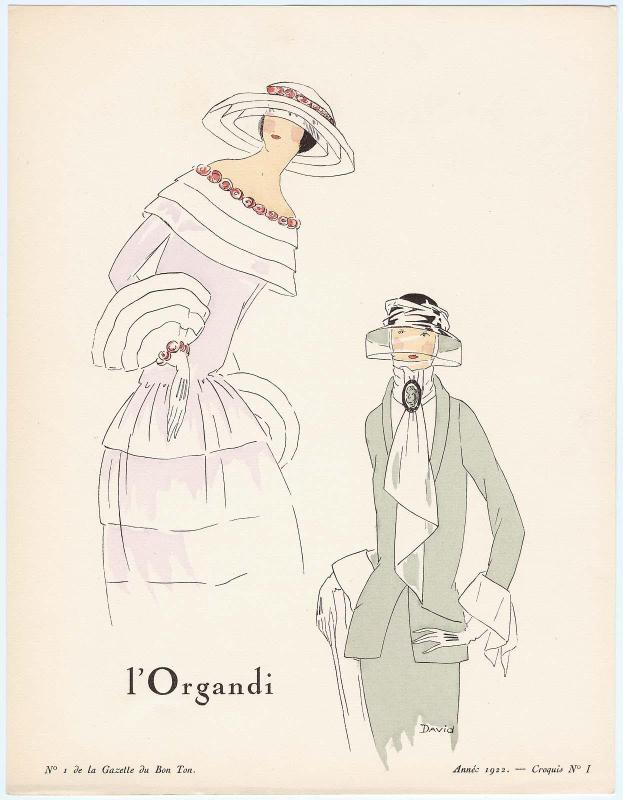 "Album des Dames, Leurs Modes et Leurs Frivolités," croquis I from Gazette du Bon Ton, Volume 1, No. 1