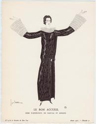 "Le Bon Accueil - Robe d'après-midi, de Martial et Armand," plate 31 from Gazette du Bon Ton, Volume 1, No. 4