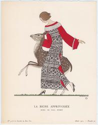 "La Biche Apprivoisée - Robe, de Paul Poiret," plate 32 from Gazette du Bon Ton, Volume 1, No. 4