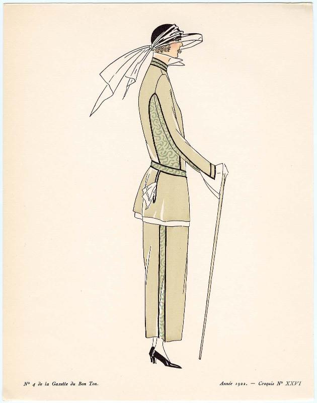 "Costumes Tailleur de Fantaisie," croquis XXVI from Gazette du Bon Ton, Volume 1, No. 4