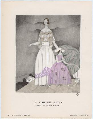 "La Rose du Jardin - Robes, de Jeanne Lanvin," plate 55 from Gazette du Bon Ton, Volume 2, No. 7