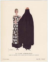 "La Cape Admirable - Robe et manteau, pour l'après-midi, de Martial et Armand," plate 64 from Gazette du Bon Ton, Volume 2, No. 9