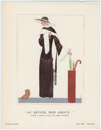 "'Au revoir, mon amour...' - Robe d'après-midi, de Paul Poiret," plate 67 from Gazette du Bon Ton, Volume 2, No. 9