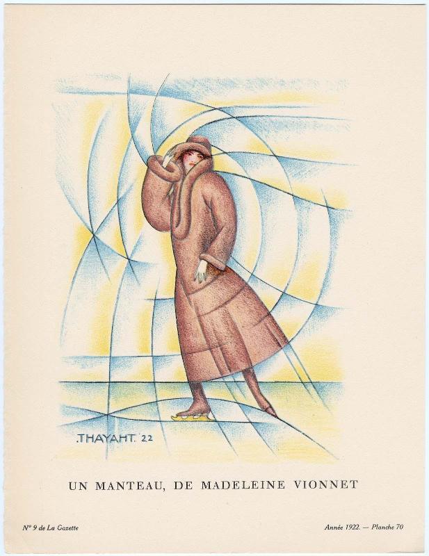 "Un Manteau, de Madeleine Vionnet," plate 70 from Gazette du Bon Ton, Volume 2, No. 9