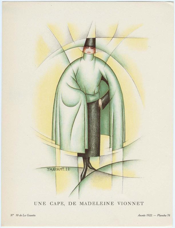 "Une Cape, de Madeleine Vionnet," plate 76 from Gazette du Bon Ton, Volume 2, No. 10