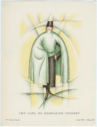 "Une Cape, de Madeleine Vionnet," plate 76 from Gazette du Bon Ton, Volume 2, No. 10
