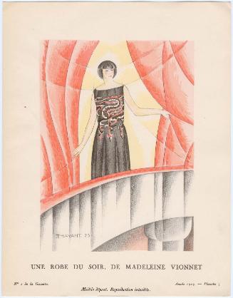"Une Robe du Soir, de Madeleine Vionnet," plate 3 from Gazette du Bon Ton, No. 1