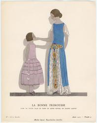 "La Bonne Frimousse - Robe de petite fille et robe de jeune femme, de Jeanne Lanvin," plate 4 from Gazette du Bon Ton, No. 1