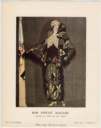 "Bon Appétit, Madame - Manteau du soir, de Paul Poiret," plate 15 from Gazette du Bon Ton, No. 4