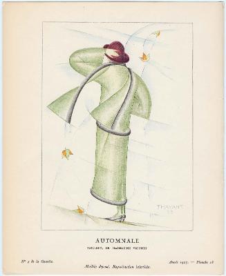 "Automnale - Tailleur, de Madeleine Vionnet," plate 18 from Gazette du Bon Ton, No. 4