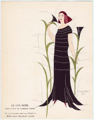 "Le Lys Noir - Robe du soir, de Madeleine Vionnet," plate 24 from Gazette du Bon Ton, No. 5