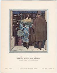 "Allons Chez les Nègres - Manteau du soir, en lamé, de Ducharne," plate 26 from Gazette du Bon Ton, No. 6