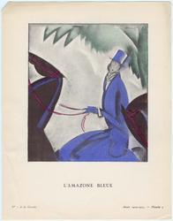 "L'Amazone Bleue," plate 5 from Gazette du Bon Ton, No. 1