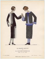 "La Bague Neuve, ou, La Jalousie Dissimulée - Robes, de Paul Poiret," plate 17 from Gazette du Bon Ton, No. 3