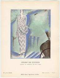 "Champ de Courses - Manteau de fourrure, de Max-A. Leroy," plate 23 from Gazette du Bon Ton, No. 3