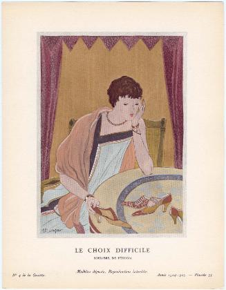 "Le Choix Difficile - Souliers, de Pérugia," plate 33 from Gazette du Bon Ton, No. 4