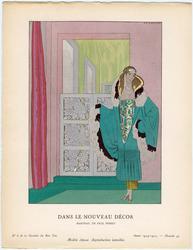 "Dans le Nouveau Décor - Manteau, de Paul Poiret," plate 43 from Gazette du Bon Ton, No. 6