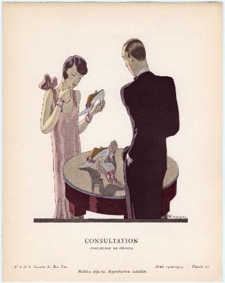 "Consultation - Chaussures, de Pérugia," plate 46 from Gazette du Bon Ton, No. 6