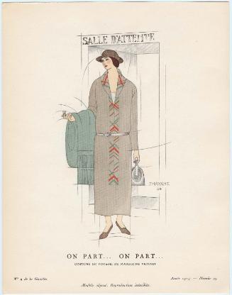 "On Part... On Part... - Costume de voyage, de Madeleine Vionnet," plate 49 from Gazette du Bon Ton, No. 9