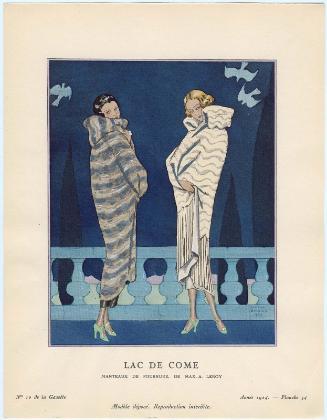 "Lac de Come - Manteau de fourrure, de Max-A. Leroy," plate 54 from Gazette du Bon Ton, No. 10