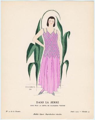 "Dans la Serre - Robe pour la danse, de Madeleine Vionnet," plate 55 from Gazette du Bon Ton, No. 10