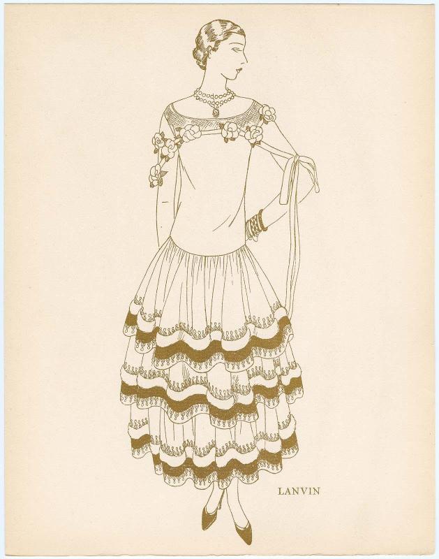 "Douze Robes pour Décembre 1925 - Lanvin," croquis from Gazette du Bon Ton, No. 9