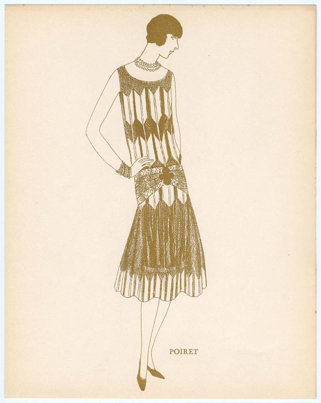 "Douze Robes pour Décembre 1925 - Poiret," croquis from Gazette du Bon Ton, No. 9