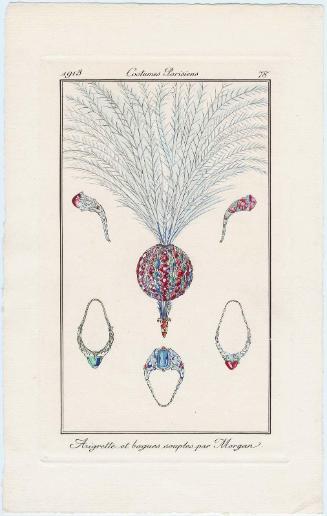 "Aigrette et bagues souples par Morgan," plate 78 from Journal des Dames et des Modes