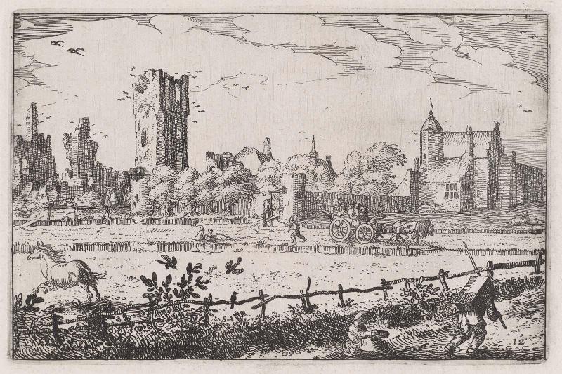 Views in the Surroundings of Haarlem, Plate 12: Ruins of  'Het Huis te Cleef'