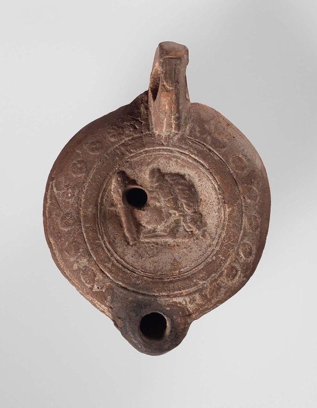 Lamp with Dionysos or Meniad