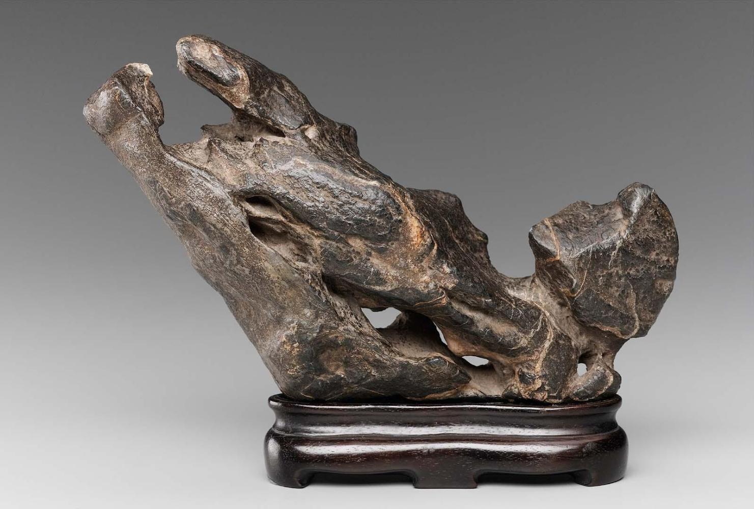 Buddha's Hand, Lingbi rock with wooden base