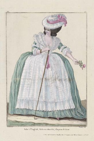 Gallerie des Modes et Costumes Français. 42e Cahier (bis) des Costumes Français, 37e Suite d'Habillemens à la mode. yy.268 "Robe à l'Anglaise..."