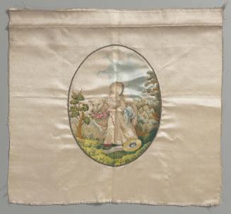 Embroidered panel, possibly intended for a bag