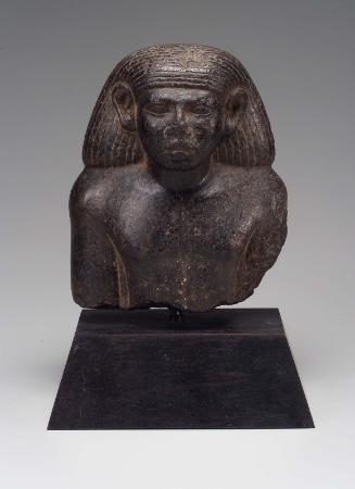 Head and shoulders of a male statue