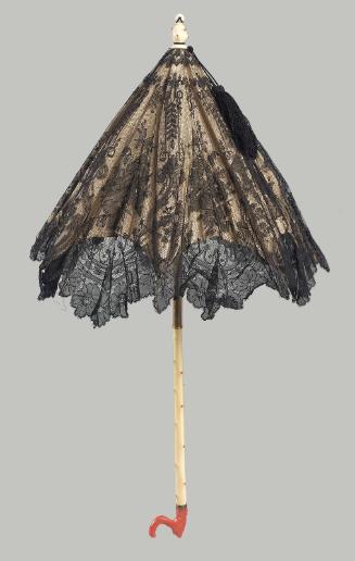 Black silk lace parasol