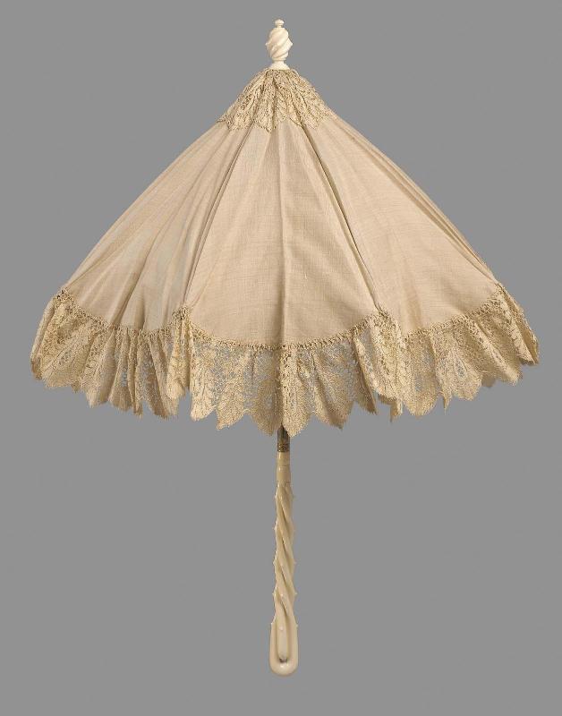 Carriage parasol of silk pongee