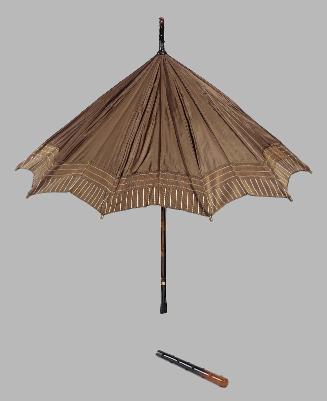 Large brown taffeta parasol