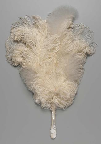 Fan of curled white ostrich feathers