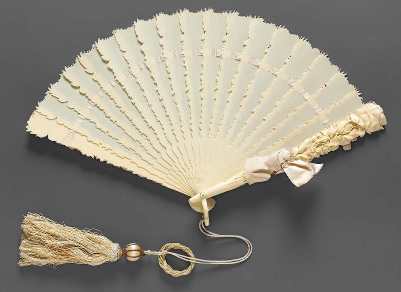 Carved ivory wedding fan
