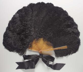 Large black ostrich feather fan