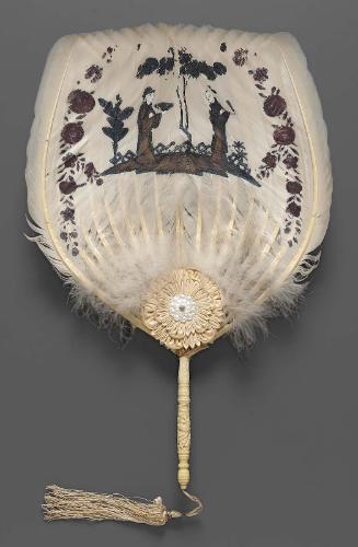 Rigid fan (pien mien) (one of a pair)