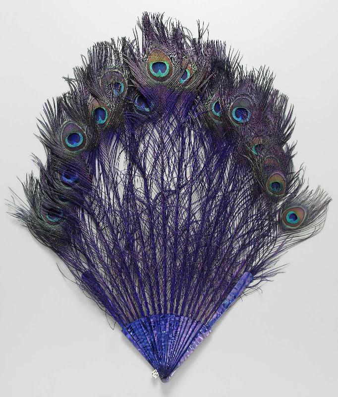 Peacock feather fan