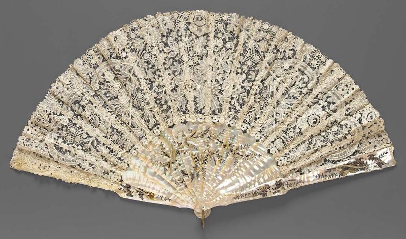 Fan of Brussels bobbin lace