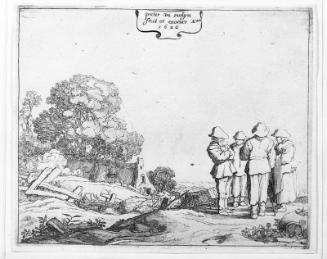 Three Peasants and a Peasant Woman Conversing
