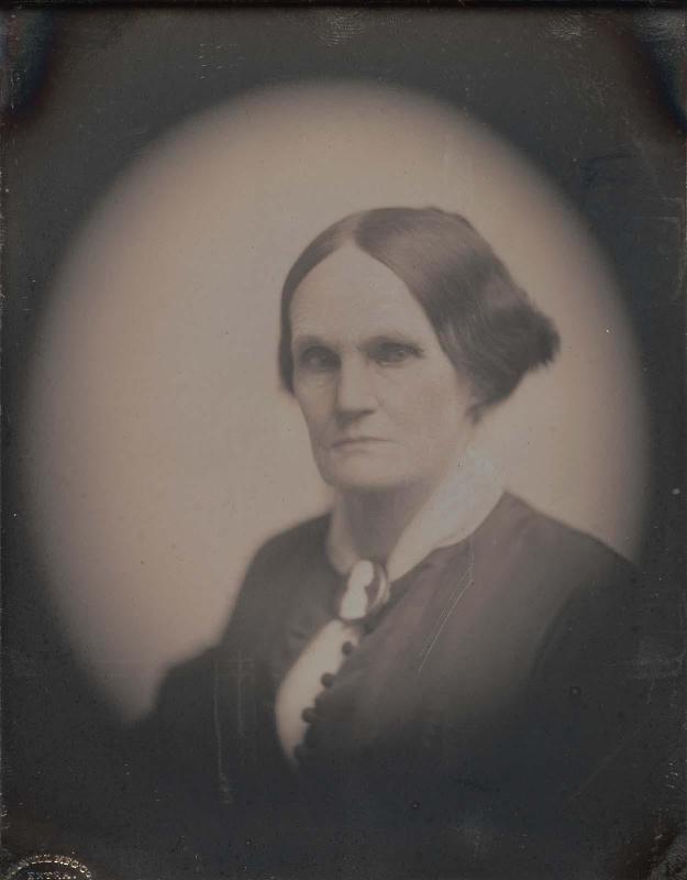 Older Woman with Cameo Brooch, in Oval Vignette