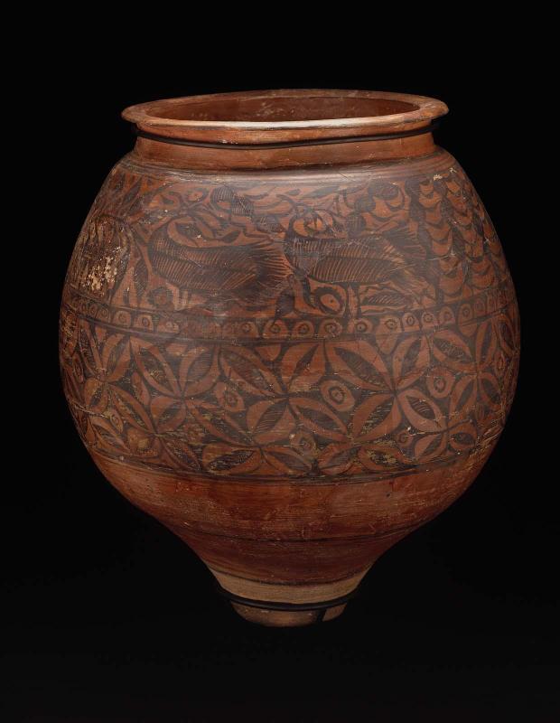Jar Painted with Birds