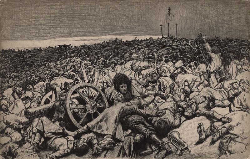 The Cost of Ambition (Mukden), a drawing for Black & White Magazine