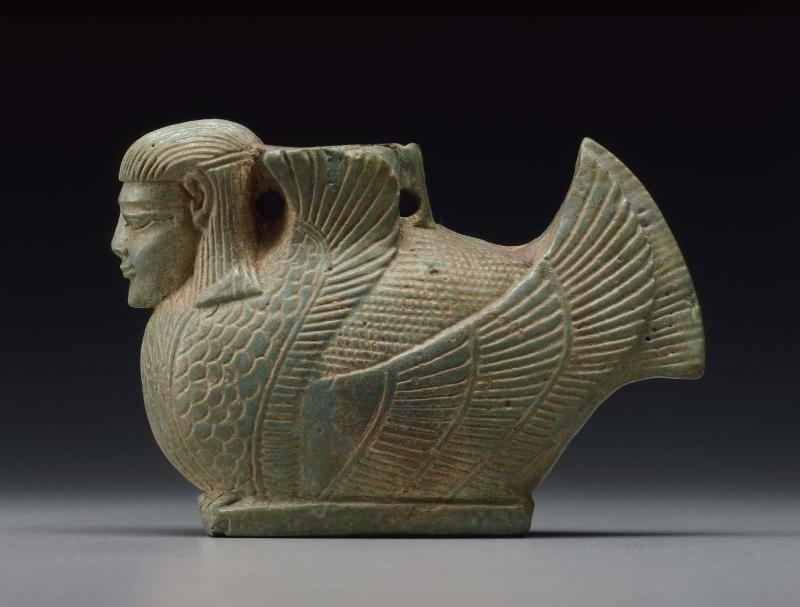 Oil flask (alabastron) in the form of a siren